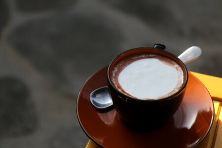Latte art cafe latte cream photo