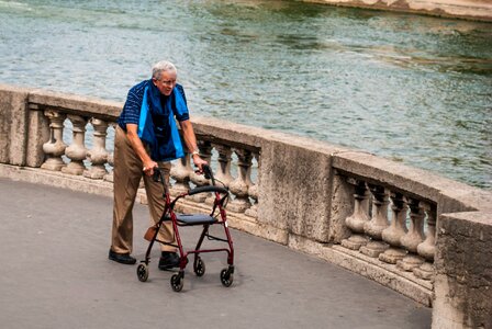 Man elderly hiker photo