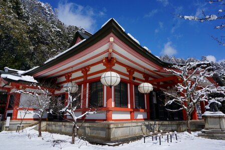 Kurama temple snow sunny days