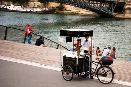 Tourism seine river hawker photo