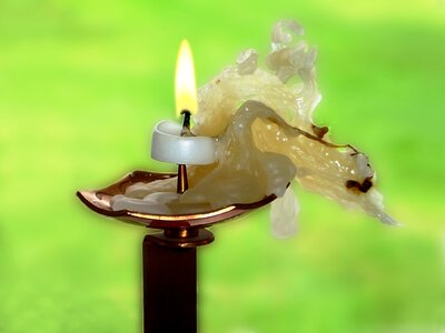 Candlelight burn wax candle photo