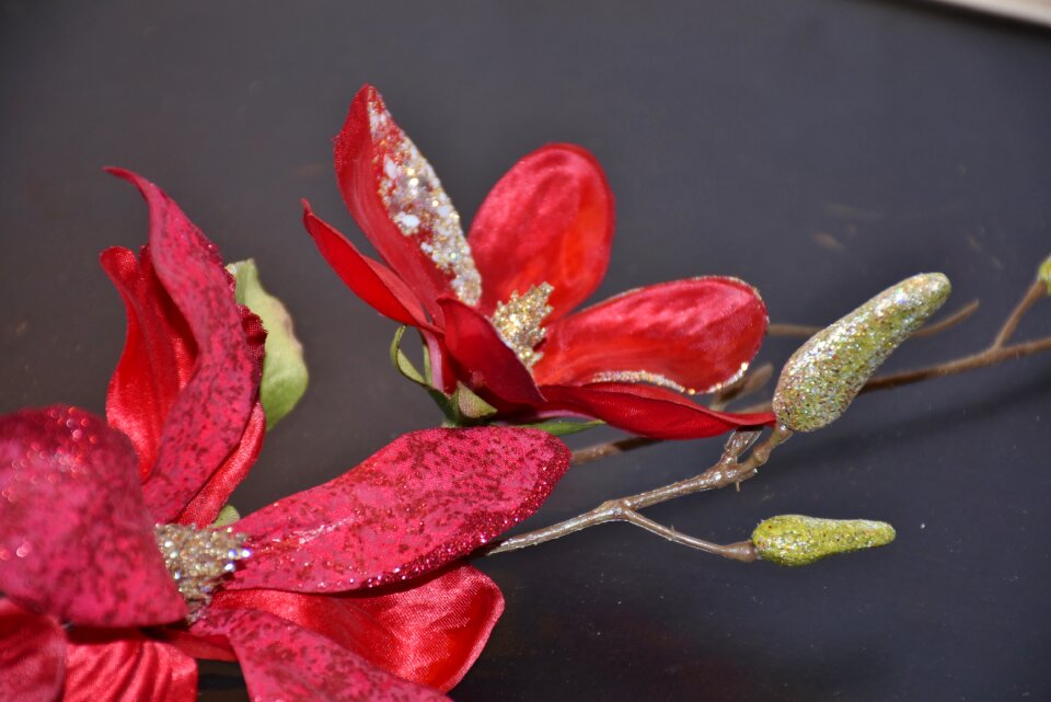 Plastic flower art flower red