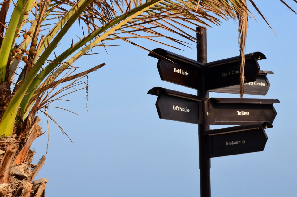 Beach signpost signs