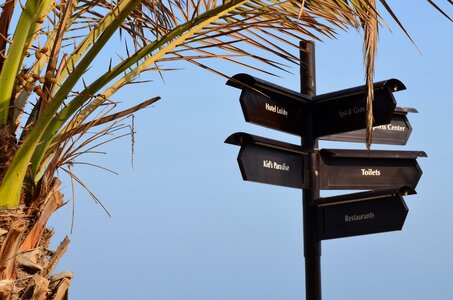 Beach signpost signs