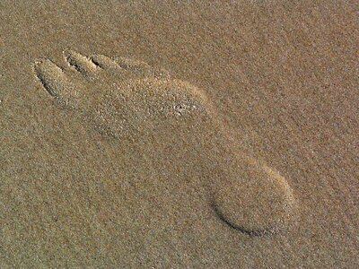Beach imprint footprint