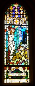 Stained glass window religious christian