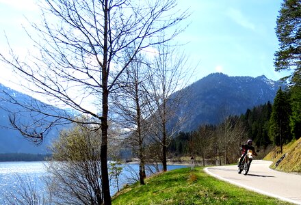 Motorcycle mountains alpine photo