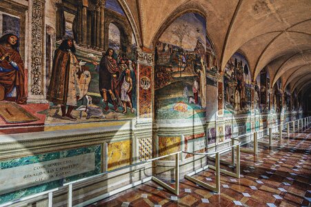 Tuscany architecture oliveto maggiore abbey rises
