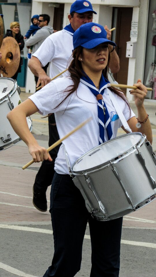 Scout marching drummer