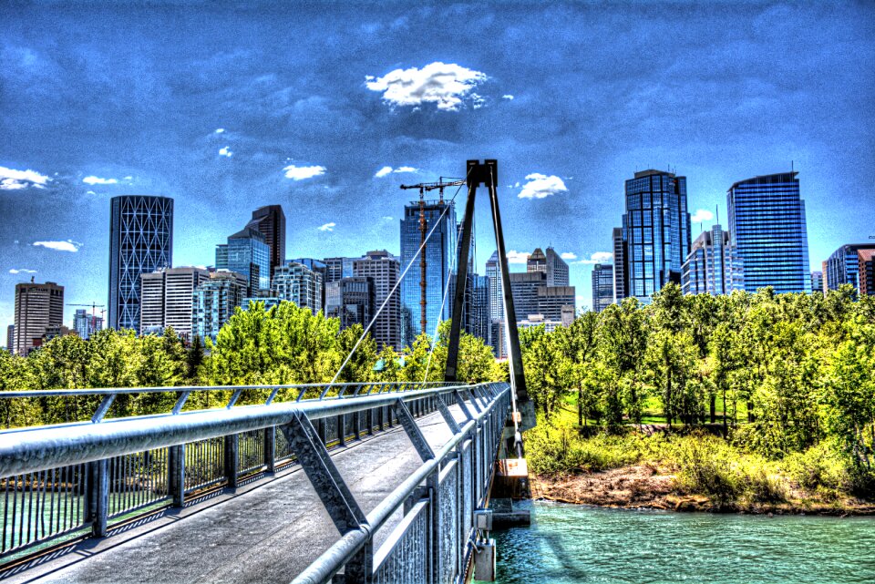 Alberta skyline river photo