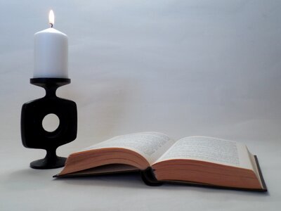 Book pages pages candle photo