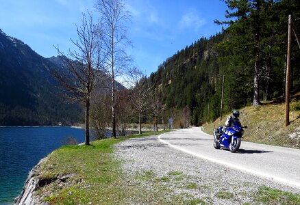 Motorcycle mountains alpine photo