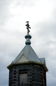 Orthodox cross chapel partly cloudy