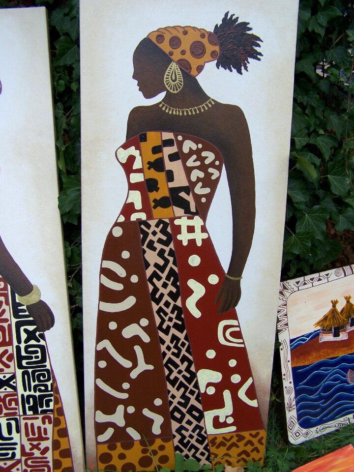 Drawing woman africal