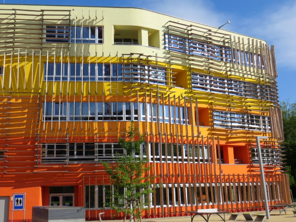 Facade orange architecture
