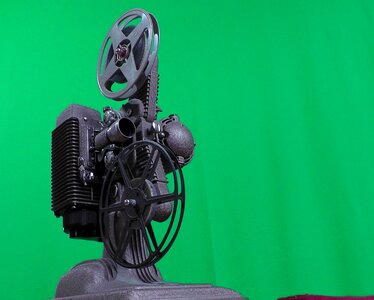 Film projection green background