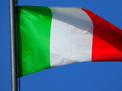Tricolor wind italy flag