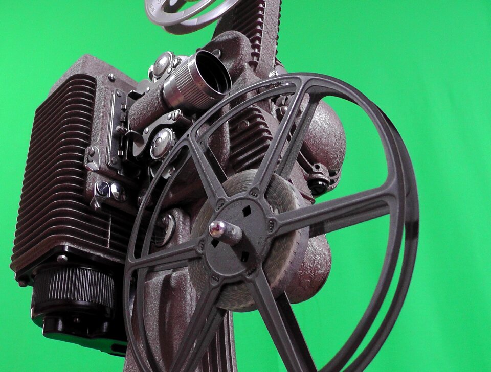 Film projection green background