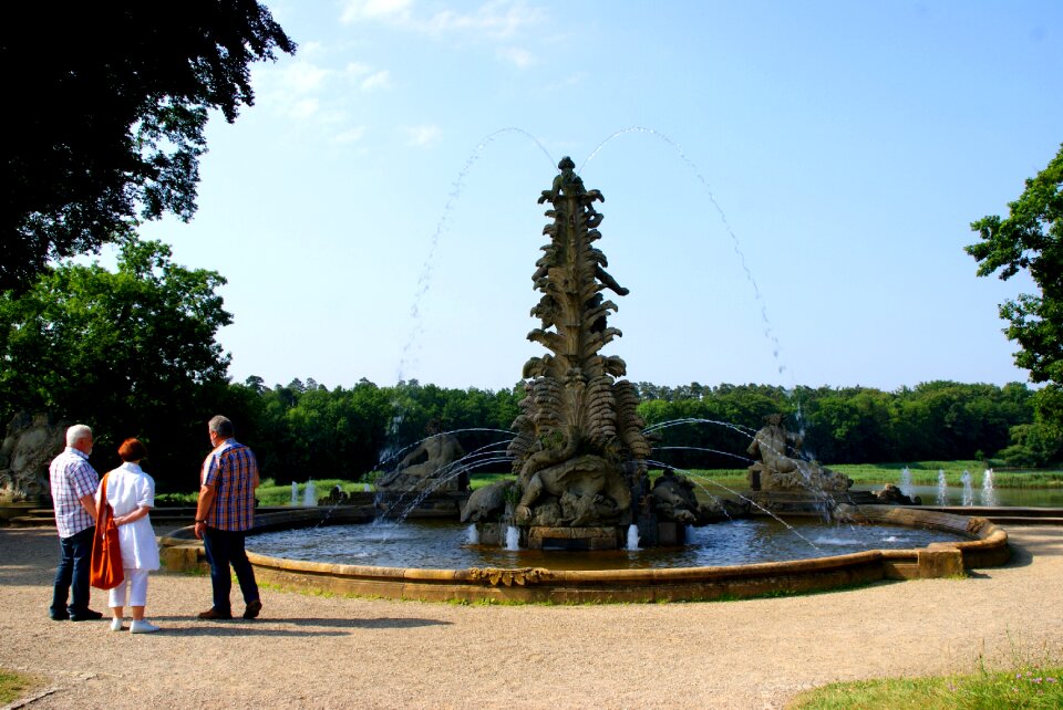 Visitors water fountains