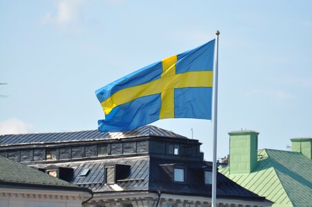 House flag swedish flag photo