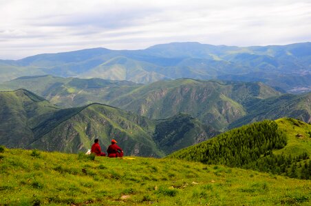 Landscape people sat