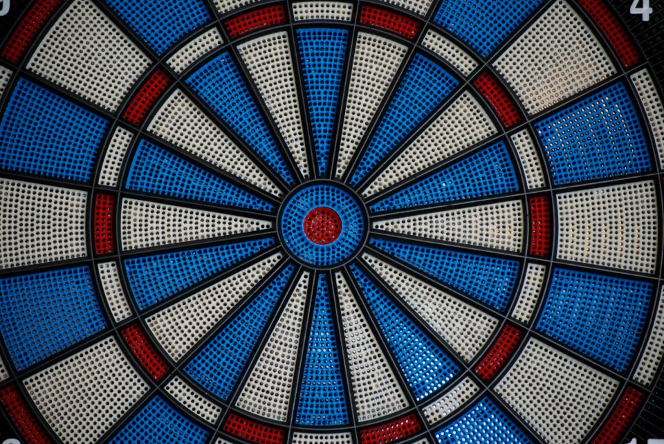 Playing darts throw entertainment