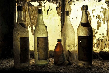Old wine bottle winery