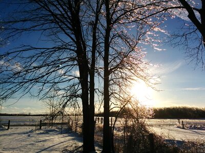 Landscape winter scene cold weather photo