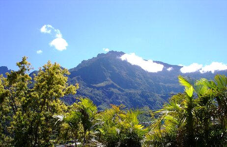 Blue sky reunion island summit