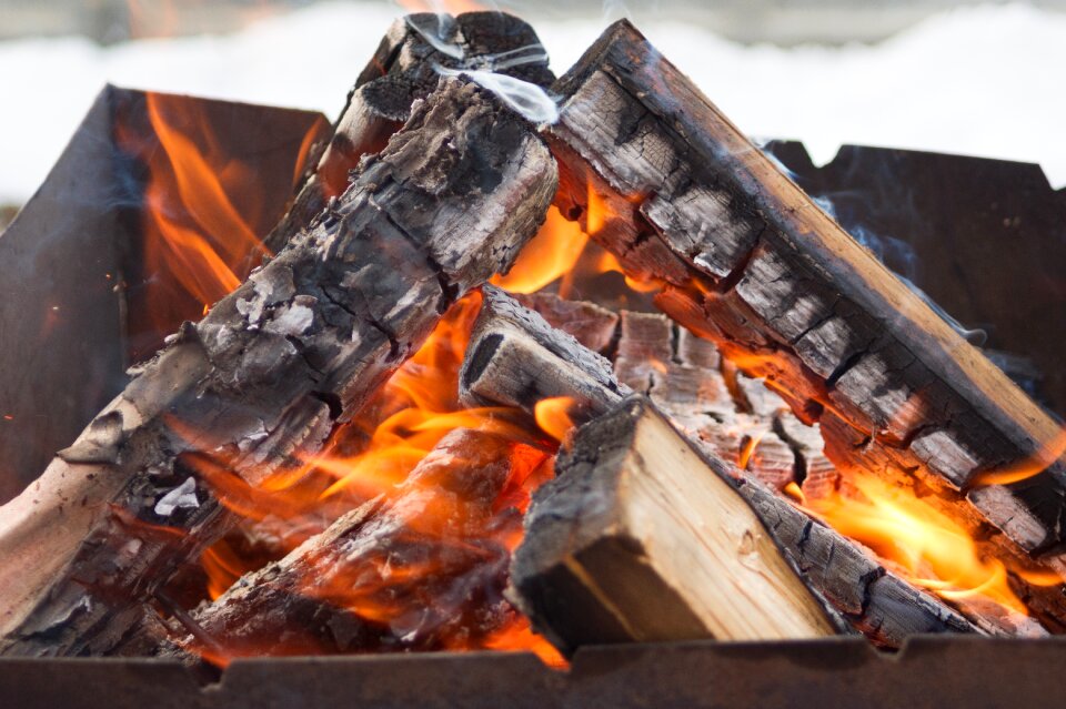 Burn coals firewood