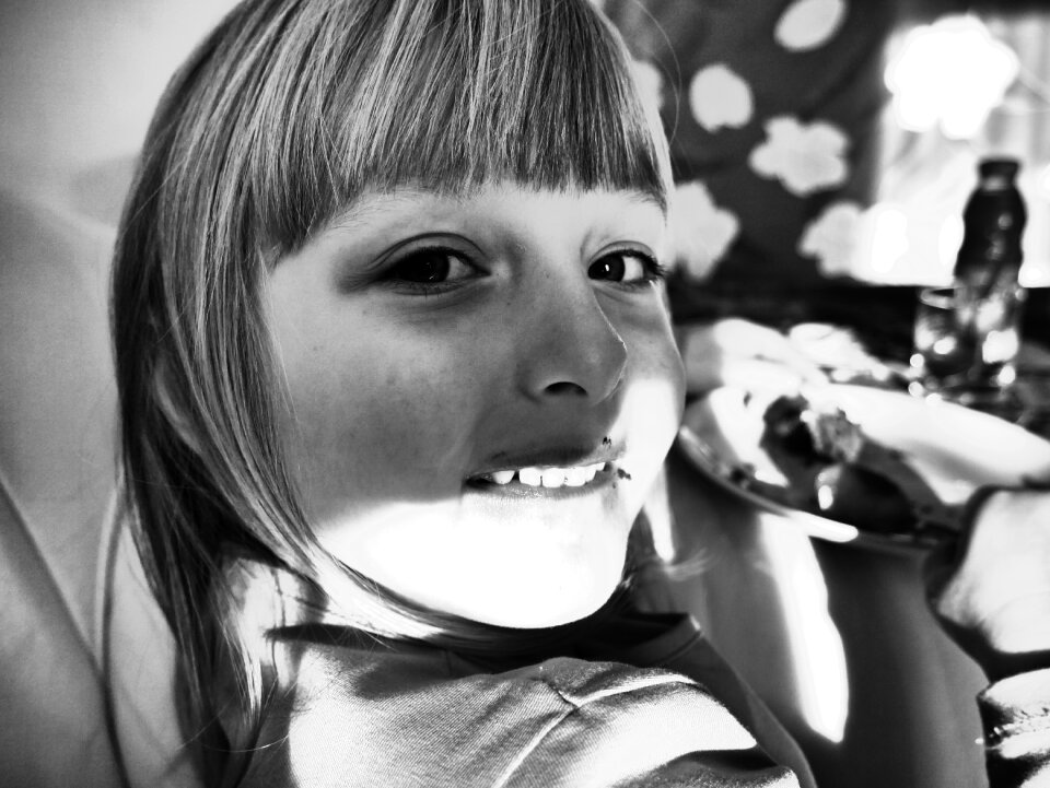 Portrait in black and white girl portrait