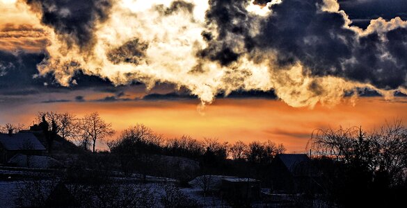 Romantic nightfall nature