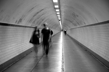 St anna tunnel antwerp black white photo