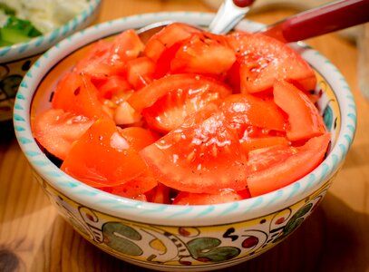 Cut tomatoes vegetables photo