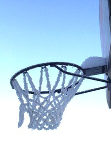 Winter basketball hoop cold