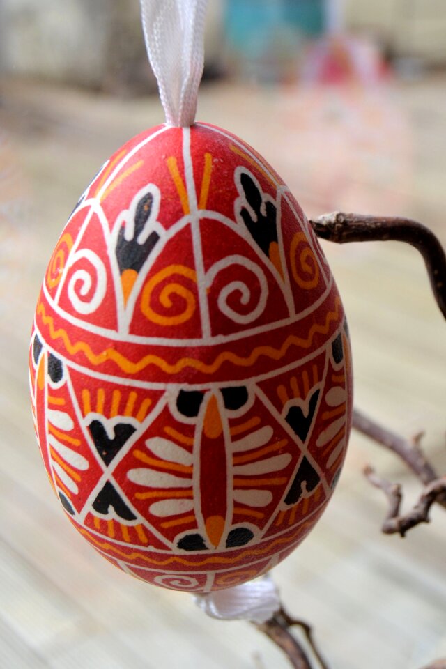 Goose egg art close up