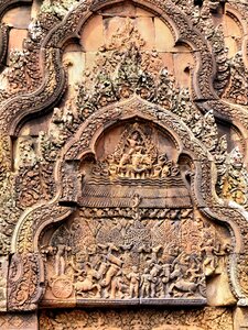 Banteay srei ruin bas-relief photo