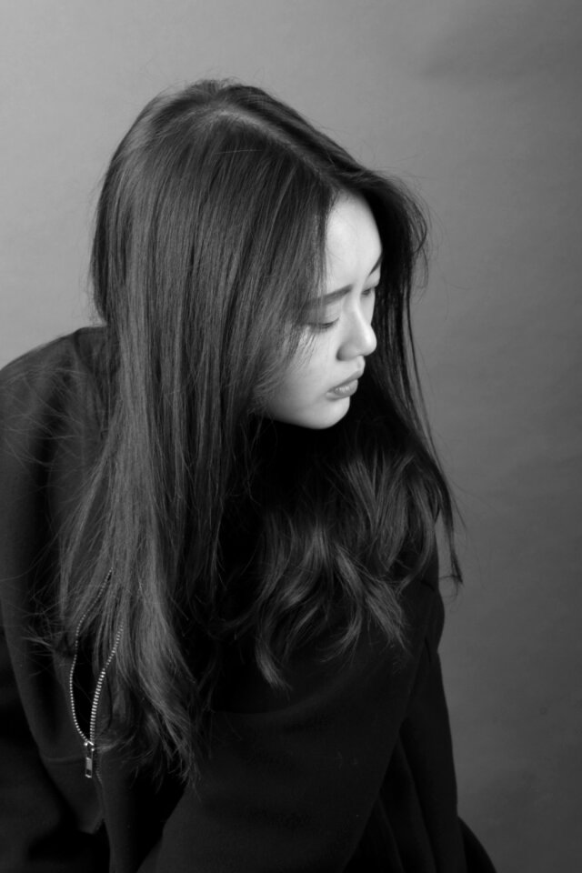 Character woman black and white