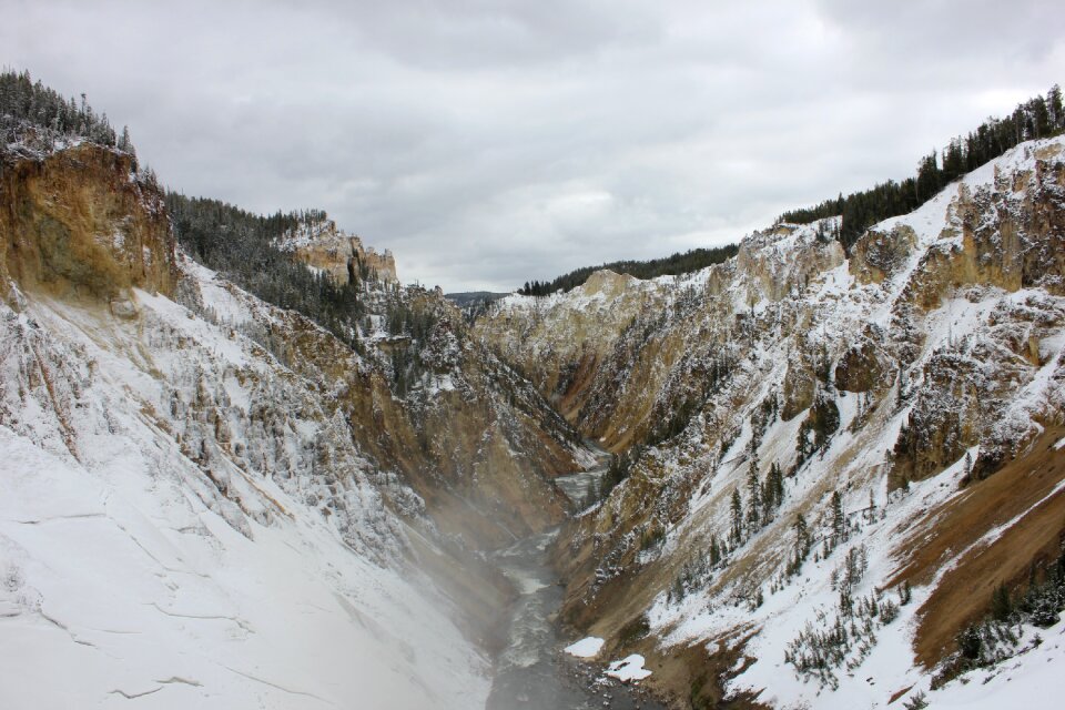 Winter river rock