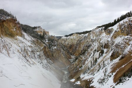 Winter river rock photo