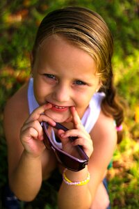 Child little girl playing in the park