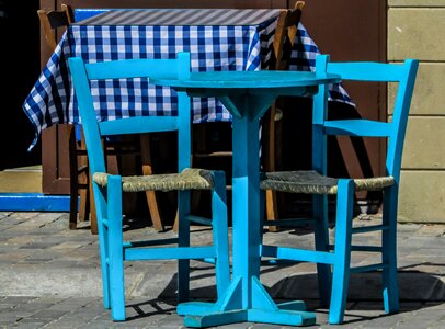 Chairs blue tourism