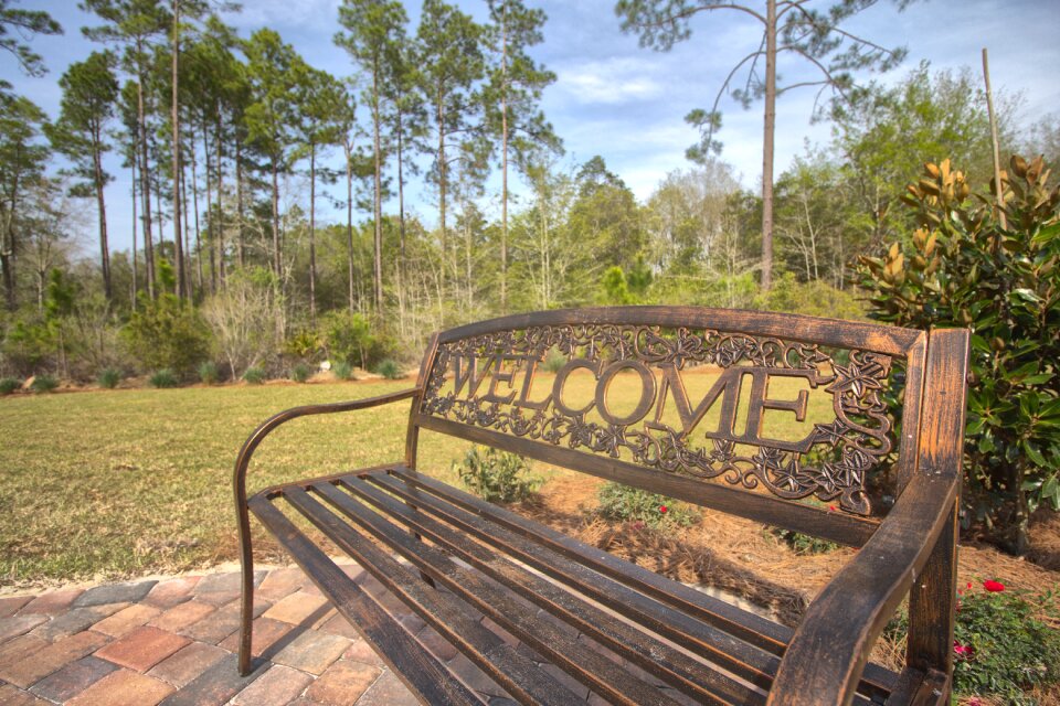 Metal bench park bench sitting