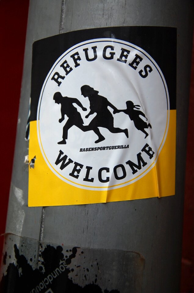 Refugees welcome sticker