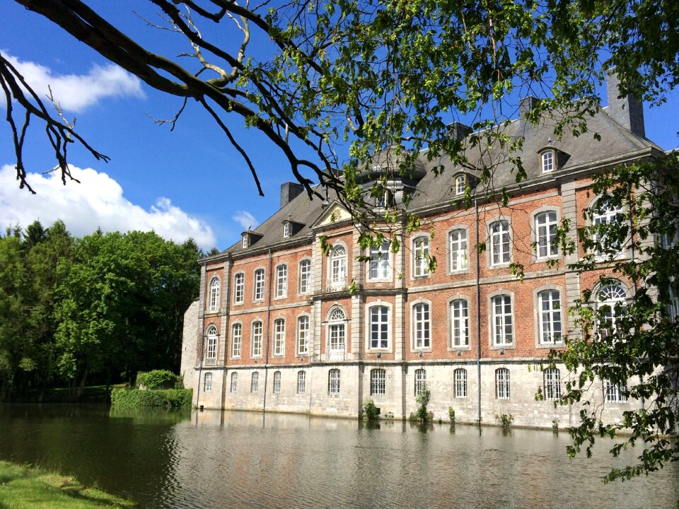 Wallonie moated castle near modave