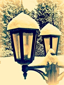 Winter lamps white photo