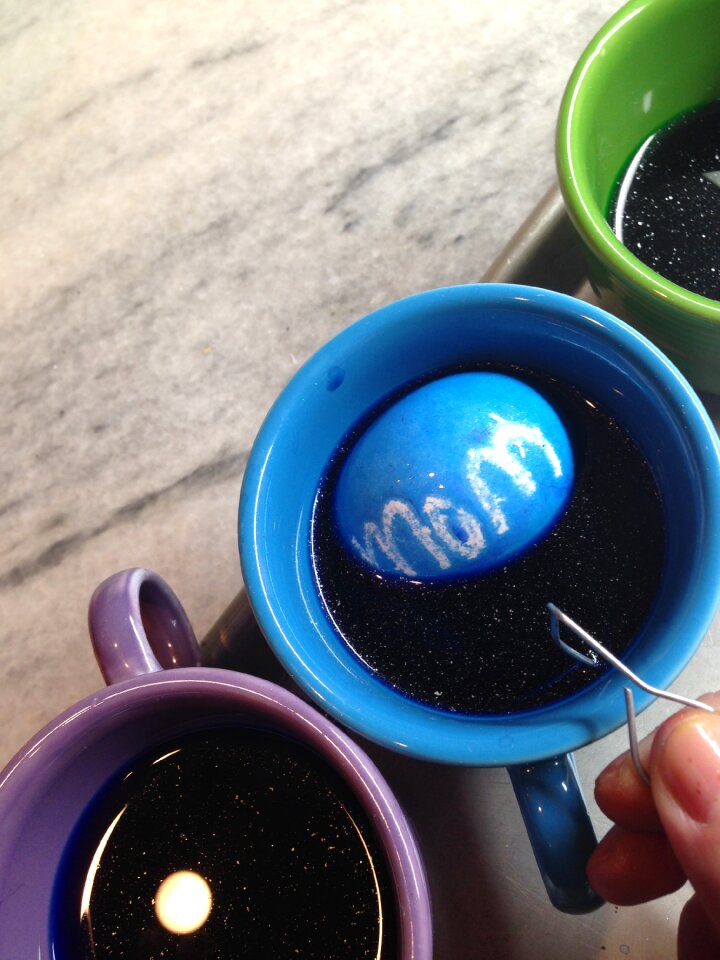 Colorful easter egg dye