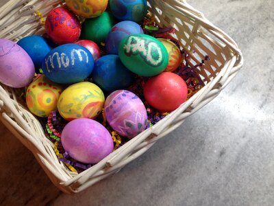 Dad colorful eggs photo