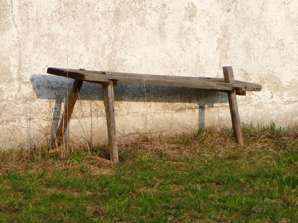 Farm wooden bench rest
