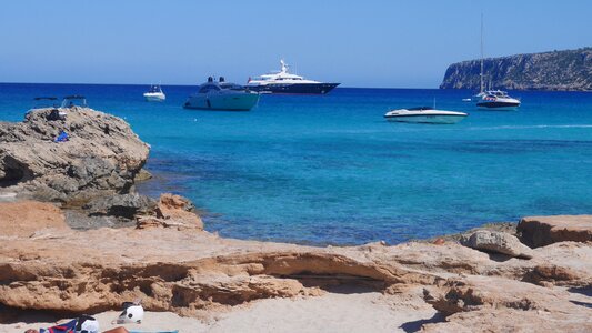 Ibiza beach yachts photo